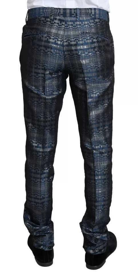 Dolce & Gabbana Blau Silber Glänzend 2 Stück Slim GOLD Anzug-8