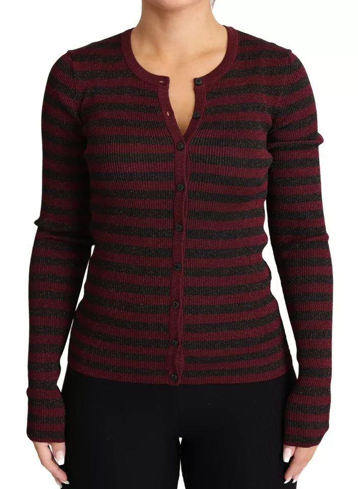 Dolce & Gabbana black and red striped women's knit sweater-2