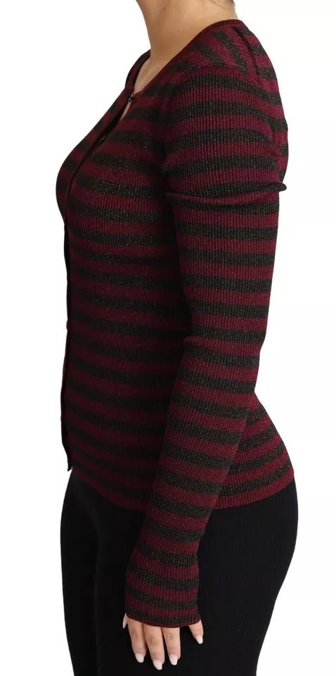 Dolce & Gabbana black and red striped women's knit sweater-3