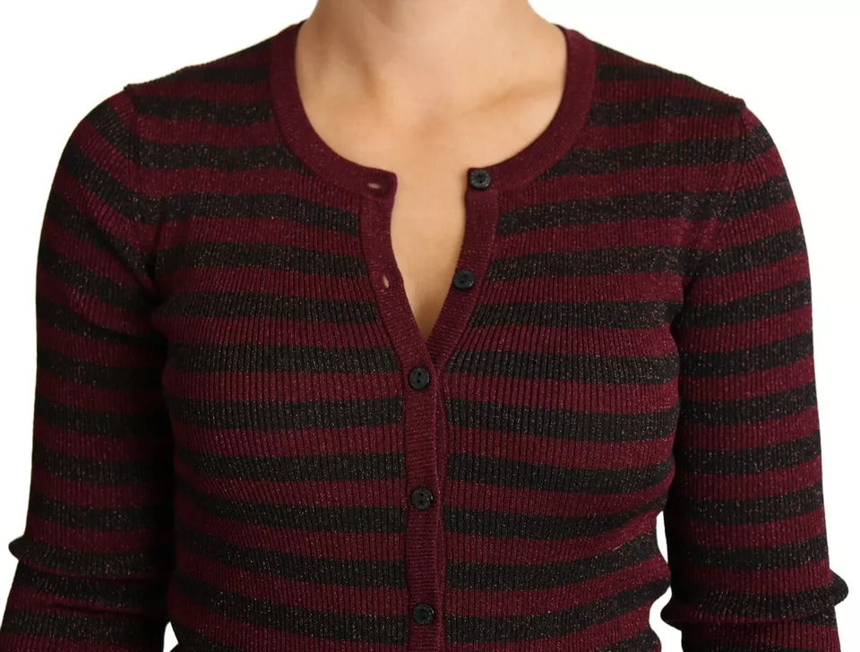 Dolce & Gabbana black and red striped women's knit sweater-4