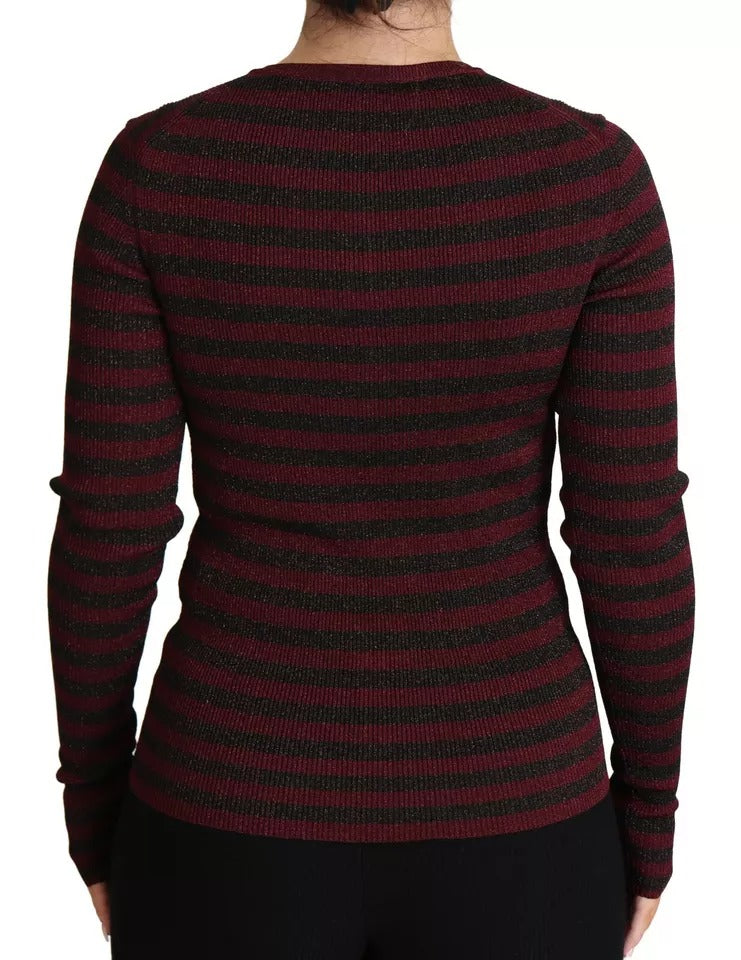 Dolce & Gabbana black and red striped women's knit sweater-5