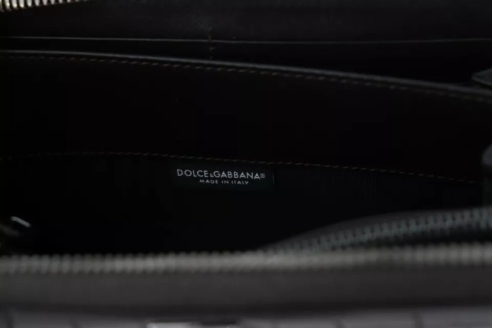 Dolce & Gabbana Brown Exotic Leather Zip Around Continental Clutch Wallet-4