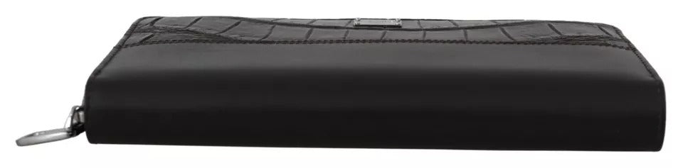 Dolce & Gabbana Brown Exotic Leather Zip Around Continental Clutch Wallet-5