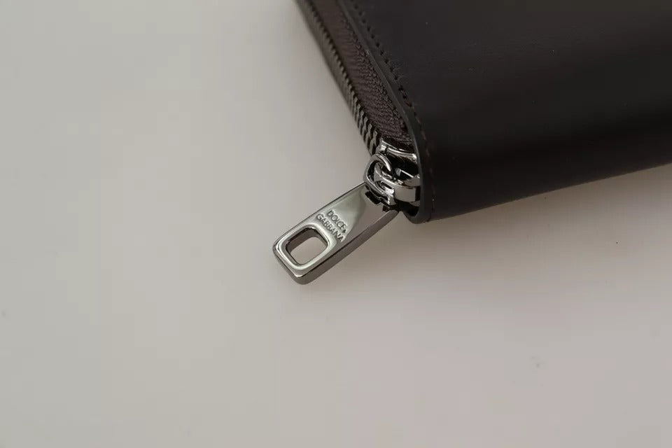 Dolce & Gabbana Brown Exotic Leather Zip Around Continental Clutch Wallet-8