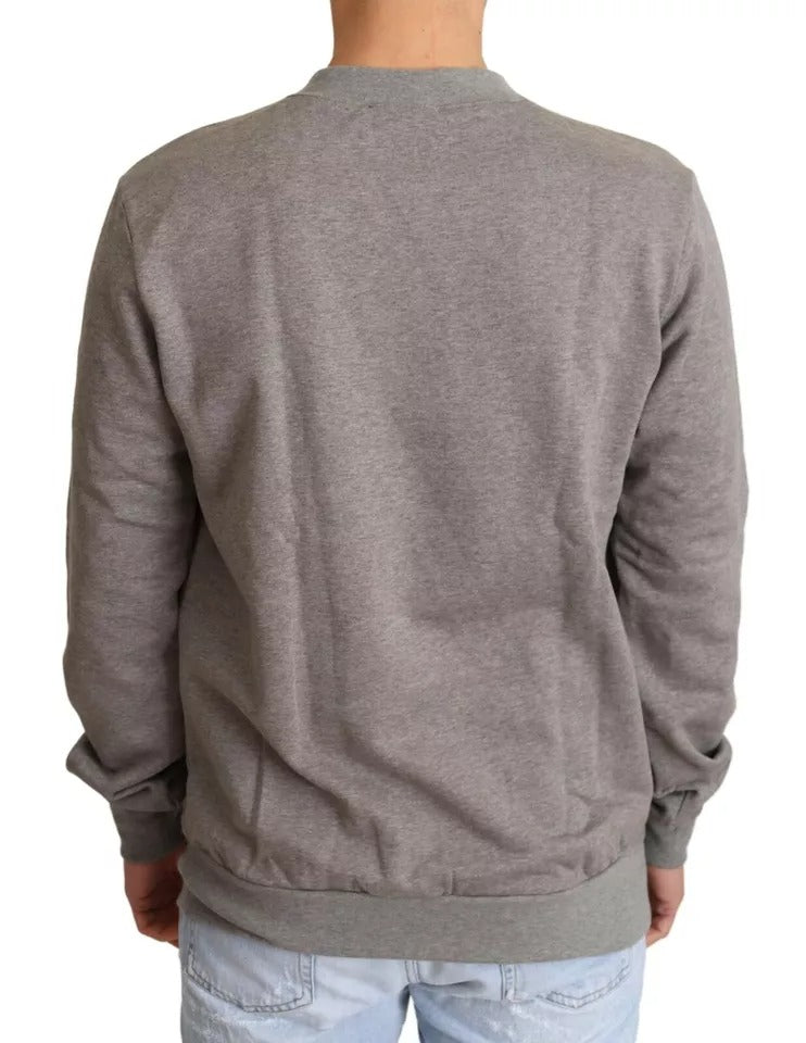 Dolce & Gabbana Grey Crown King Cotton Sweater-7