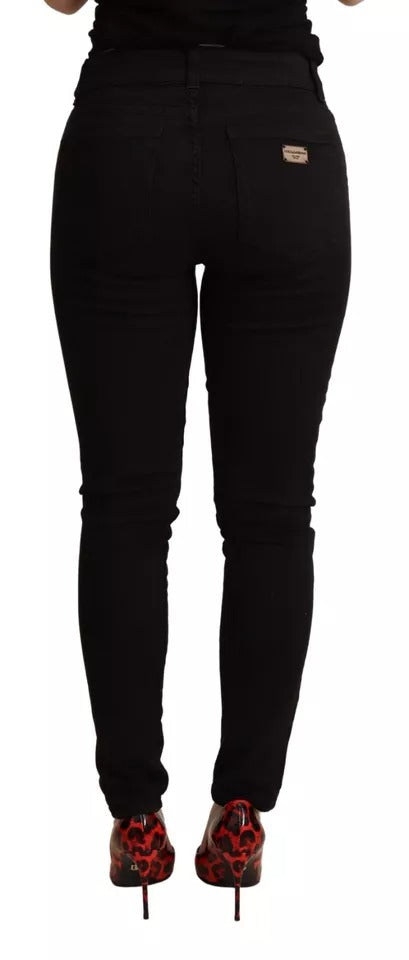 Dolce & Gabbana Black Cotton Stretch Skinny Denim Jeans-2