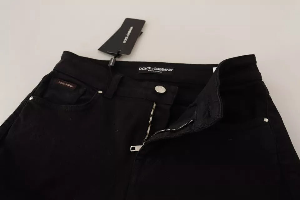 Dolce & Gabbana Black Cotton Stretch Skinny Denim Jeans-5