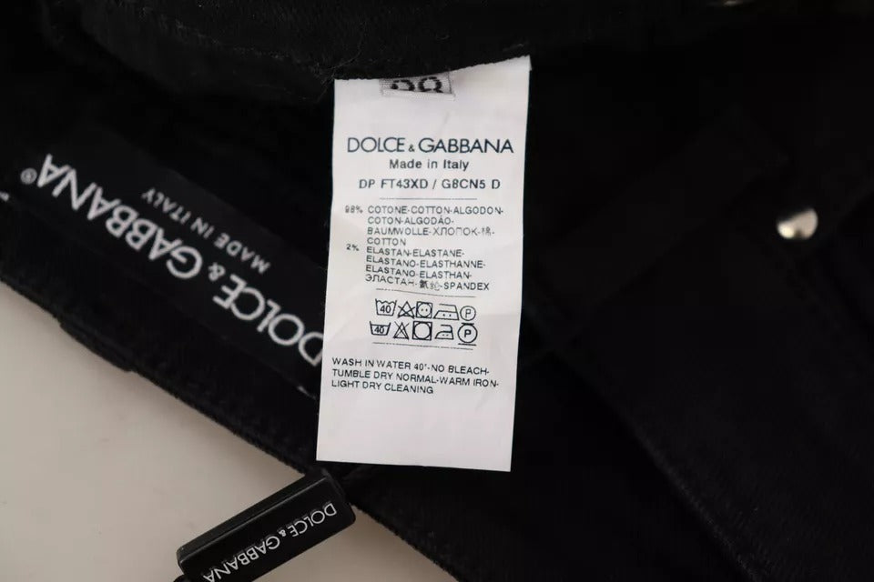 Dolce & Gabbana Black Cotton Stretch Skinny Denim Jeans-7