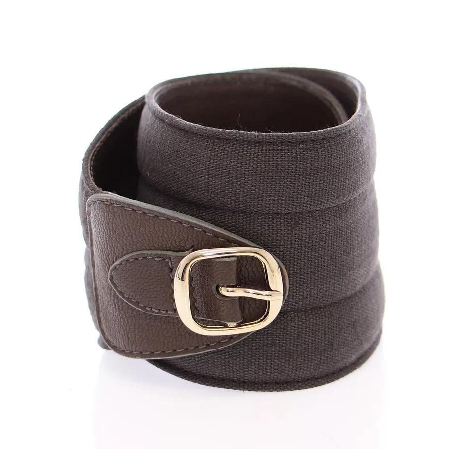 Dolce & Gabbana Brauner D&G-Ledergürtel mit Linnen-Logo-1