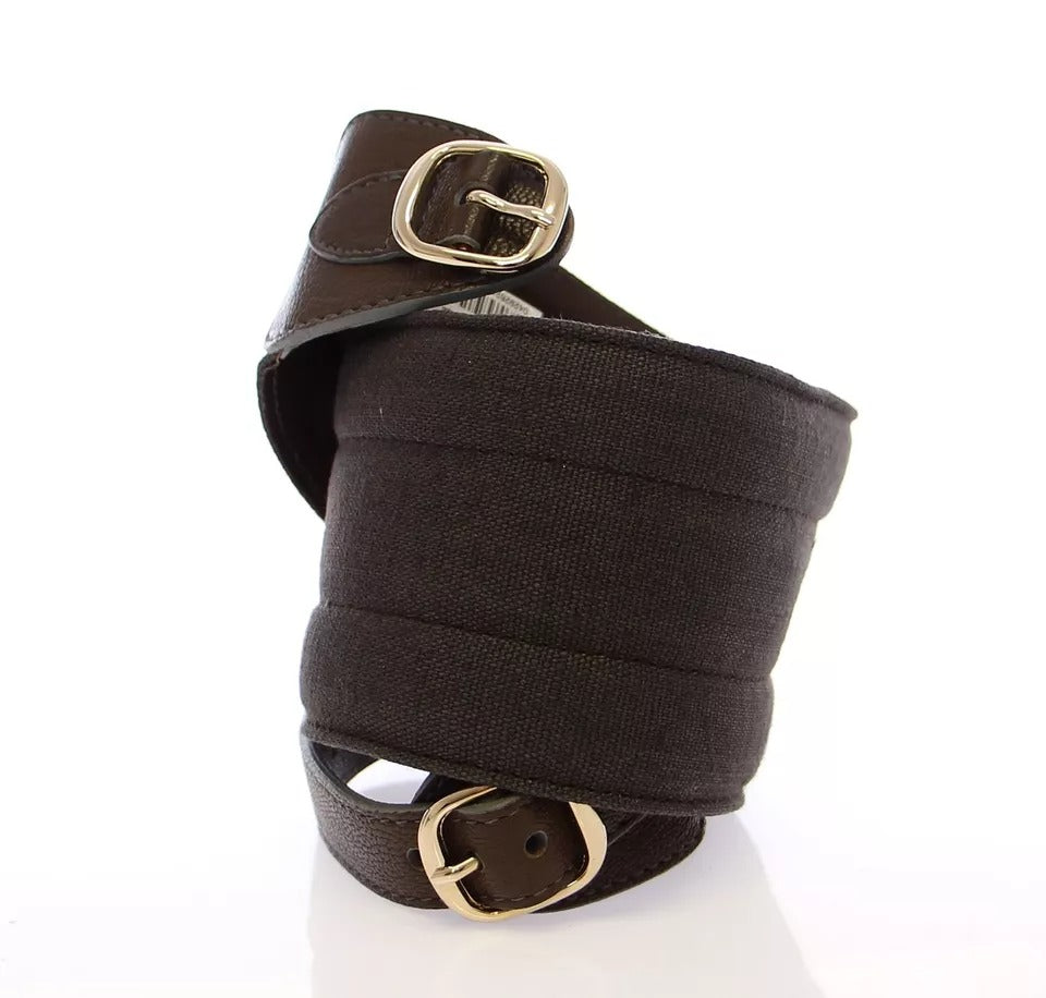 Dolce & Gabbana Brauner D&G-Ledergürtel mit Linnen-Logo-3