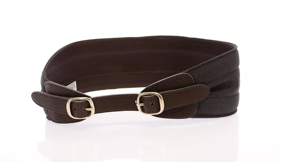 Dolce & Gabbana Brauner D&G-Ledergürtel mit Linnen-Logo-5