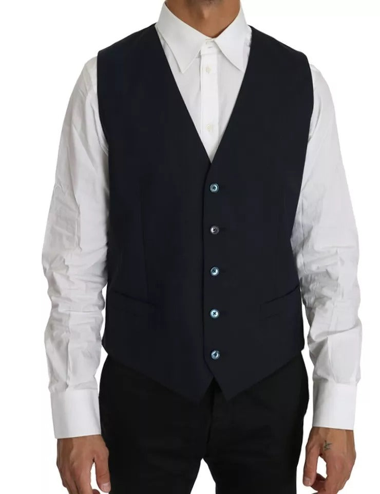 Dolce & Gabbana Blaue Wolle MARTINI Blazer Weste 2 Stück-6