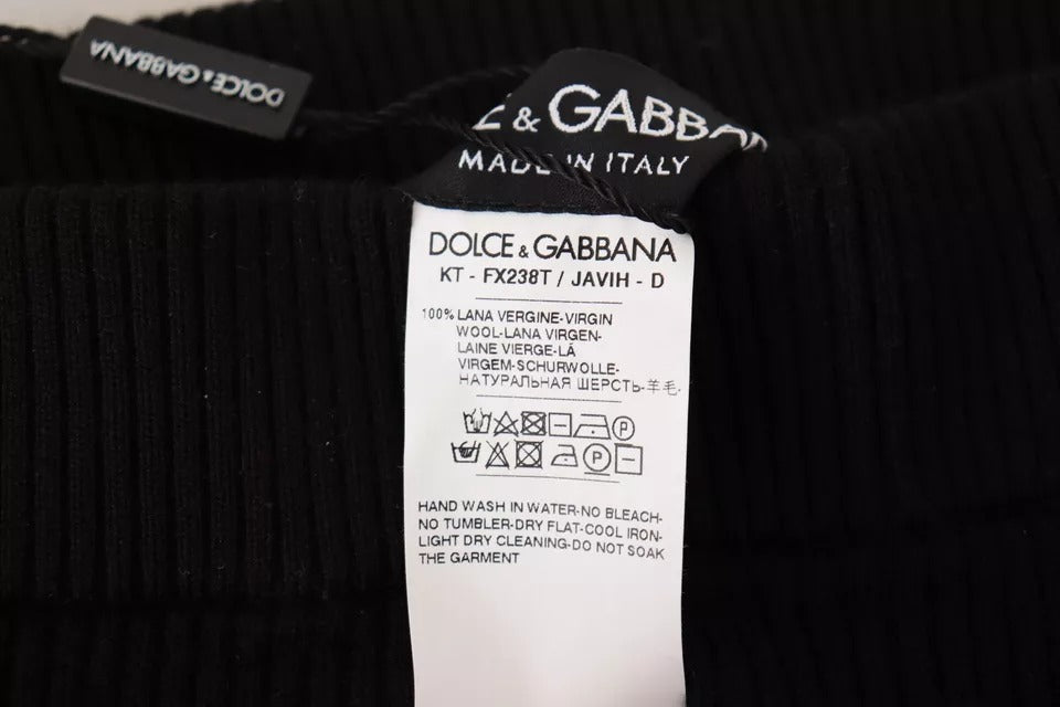 Dolce & Gabbana Schwarze Stretch-Hose mit hoher Taille Strumpfhose-6