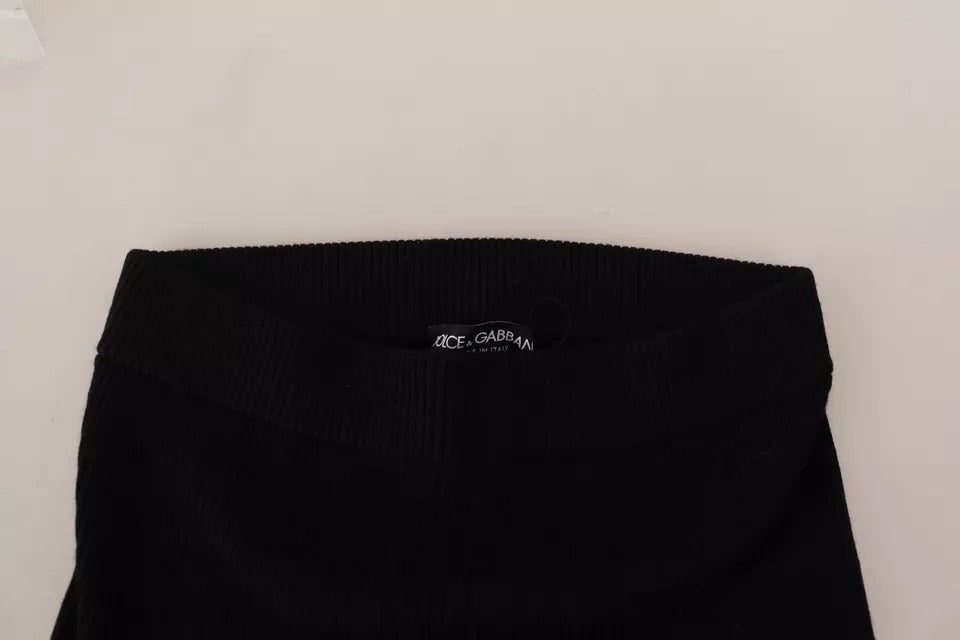 Dolce & Gabbana Schwarze Stretch-Hose mit hoher Taille Strumpfhose-5