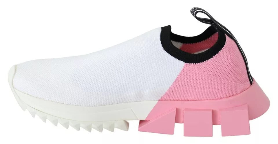 Dolce & Gabbana Pink White Logo Sorrento Sneakers Shoes-2