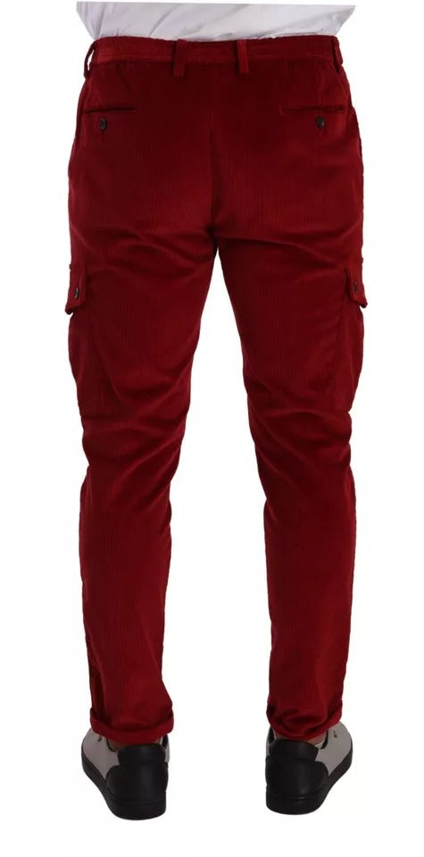 Pantalones cargo ajustados de algodón y pana roja de Dolce & Gabbana-2