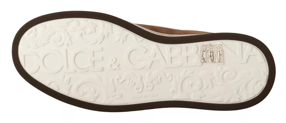 Dolce & Gabbana Brown Suede Logo Low Top Sneakers Men's Shoes-7