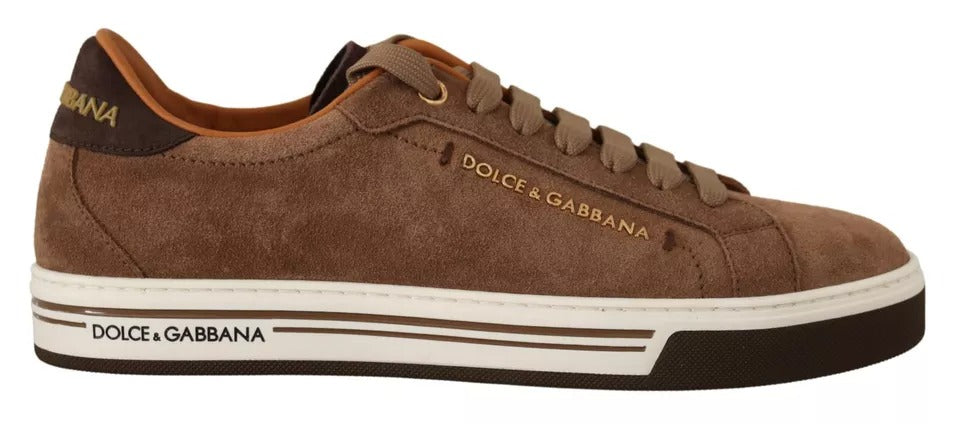 Dolce & Gabbana Brown Suede Logo Low Top Sneakers Men's Shoes-8