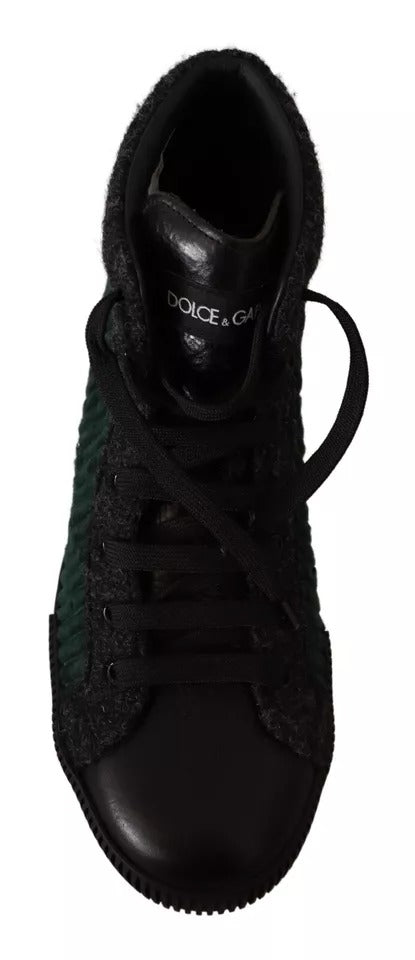 Dolce & Gabbana Green Corduroy High Top Sneakers Men's Casual Shoes-5