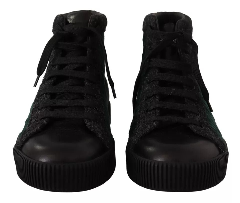 Dolce & Gabbana Green Corduroy High Top Sneakers Men's Casual Shoes-7