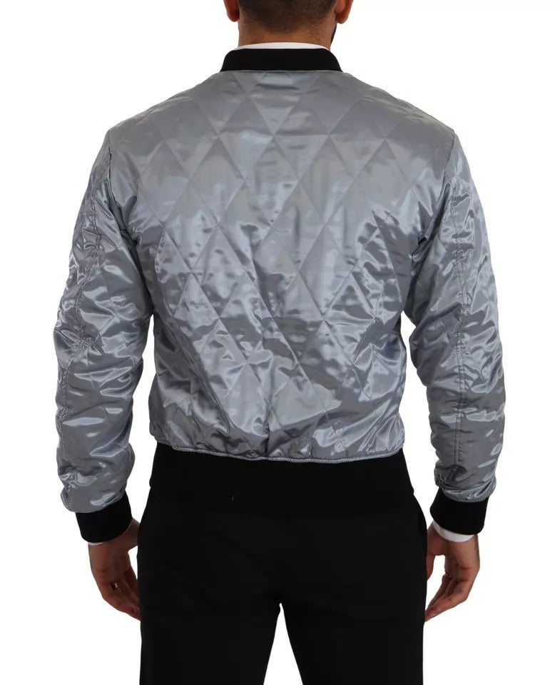 Dolce & Gabbana Light Blue Bomber Coat Men's Jacket-5