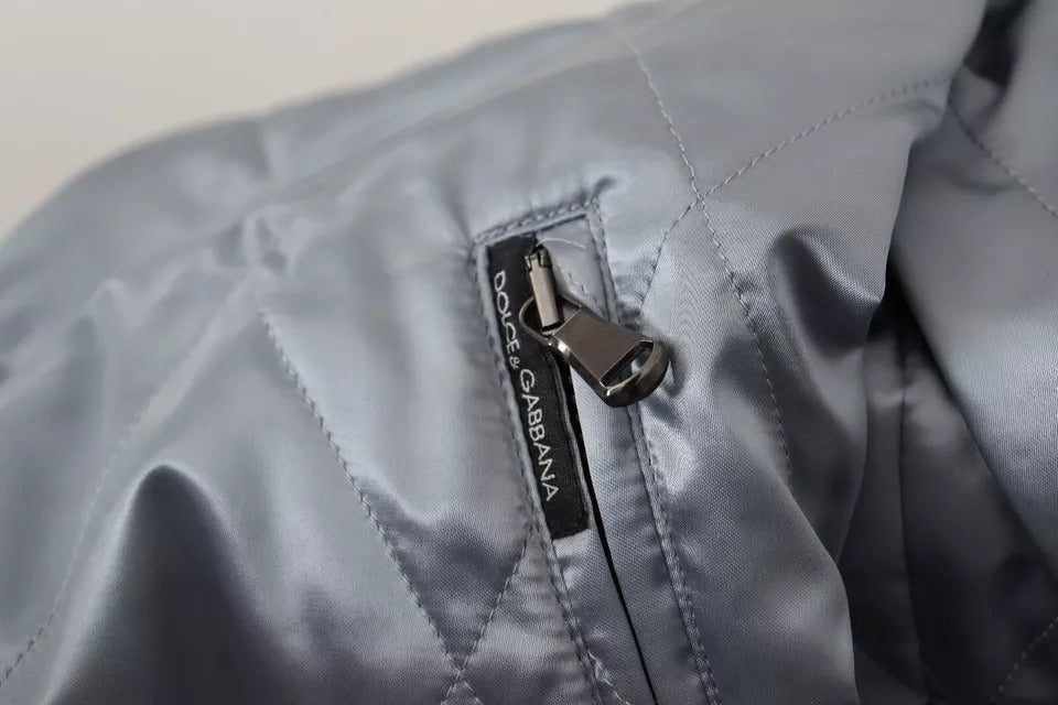 Dolce & Gabbana Light Blue Bomber Coat Men's Jacket-6