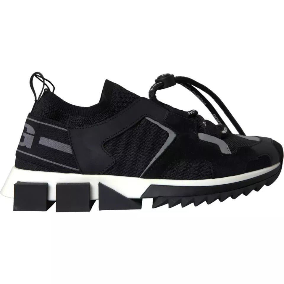Dolce & Gabbana Black White Logo Sorrento Men's Sneakers Shoes-1