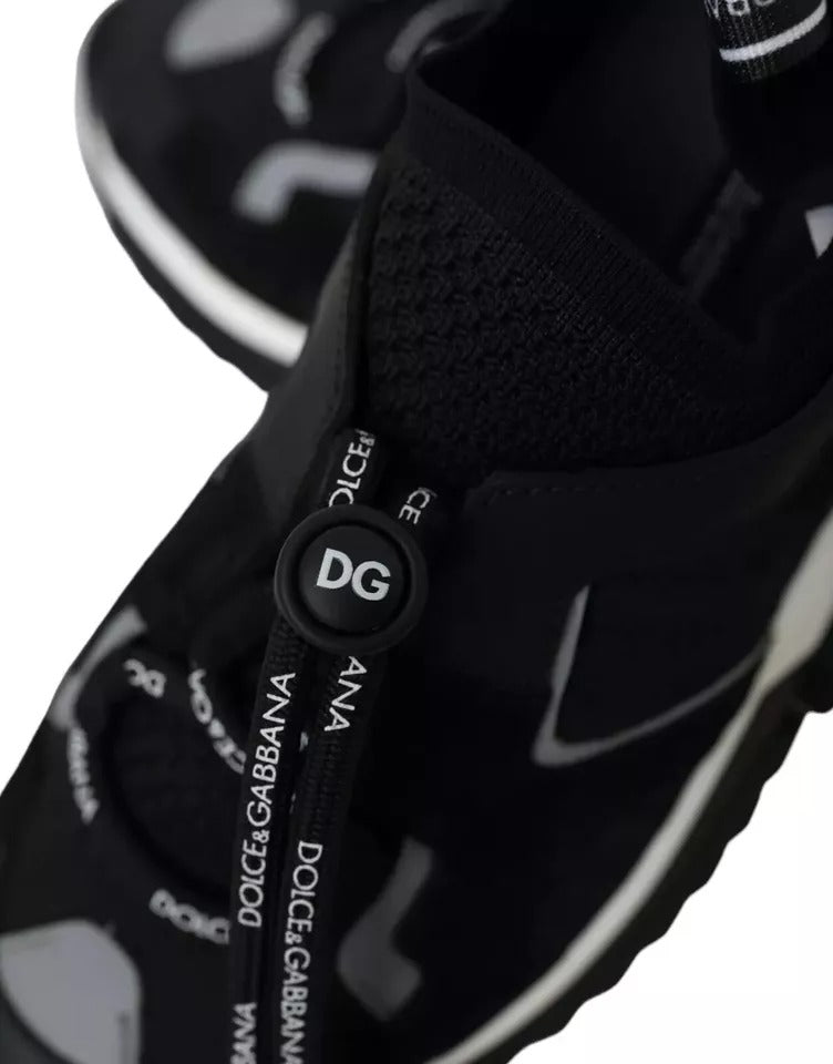 Dolce & Gabbana Black White Logo Sorrento Men's Sneakers Shoes-5