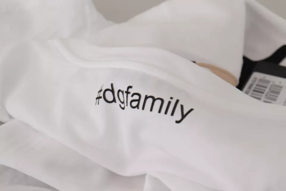 Dolce & Gabbana White #DGFamily Patch Top Cotton T-Shirt-6
