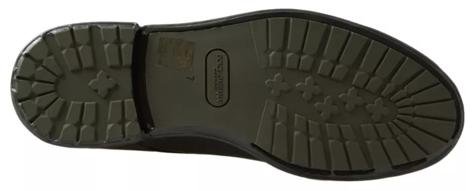 Zapatos de vestir con suela de goma y cuero verde de Dolce & Gabbana-3