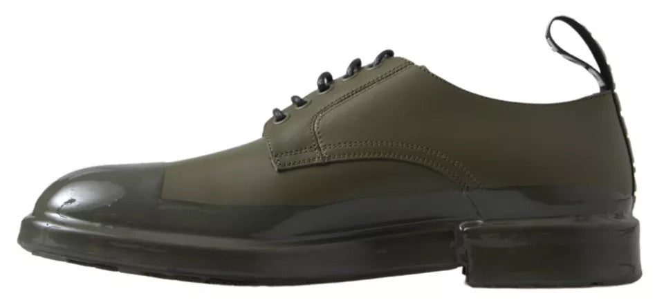 Zapatos de vestir con suela de goma y cuero verde de Dolce & Gabbana-4