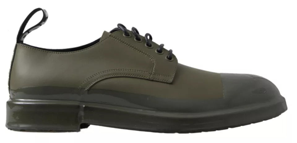 Zapatos de vestir con suela de goma y cuero verde de Dolce & Gabbana-5