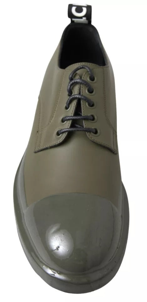 Zapatos de vestir con suela de goma y cuero verde de Dolce & Gabbana-6