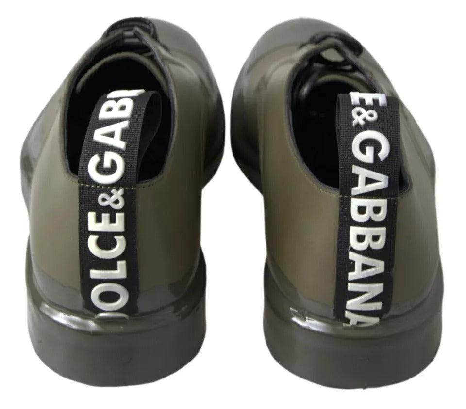 Zapatos de vestir con suela de goma y cuero verde de Dolce & Gabbana-7