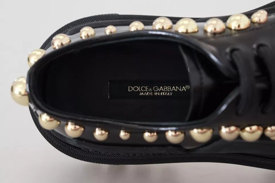 Zapatos Derby de trekking de cuero negro con adornos de Dolce & Gabbana-5