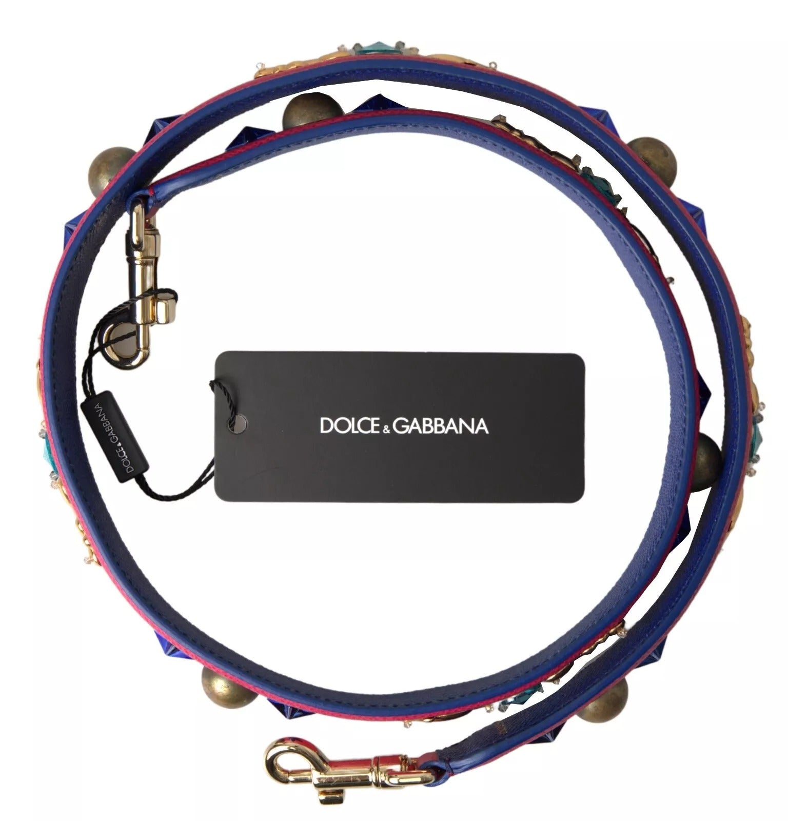 Dolce & Gabbana Pink Exotic Leather Studded Shoulder Strap-2