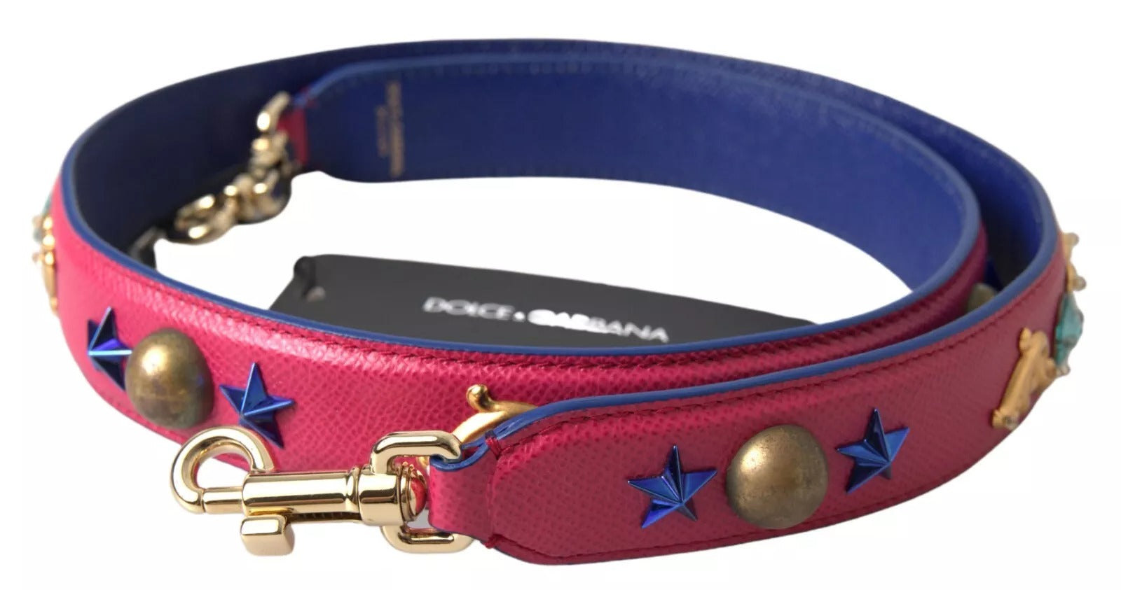 Dolce & Gabbana Pink Exotic Leather Studded Shoulder Strap-1