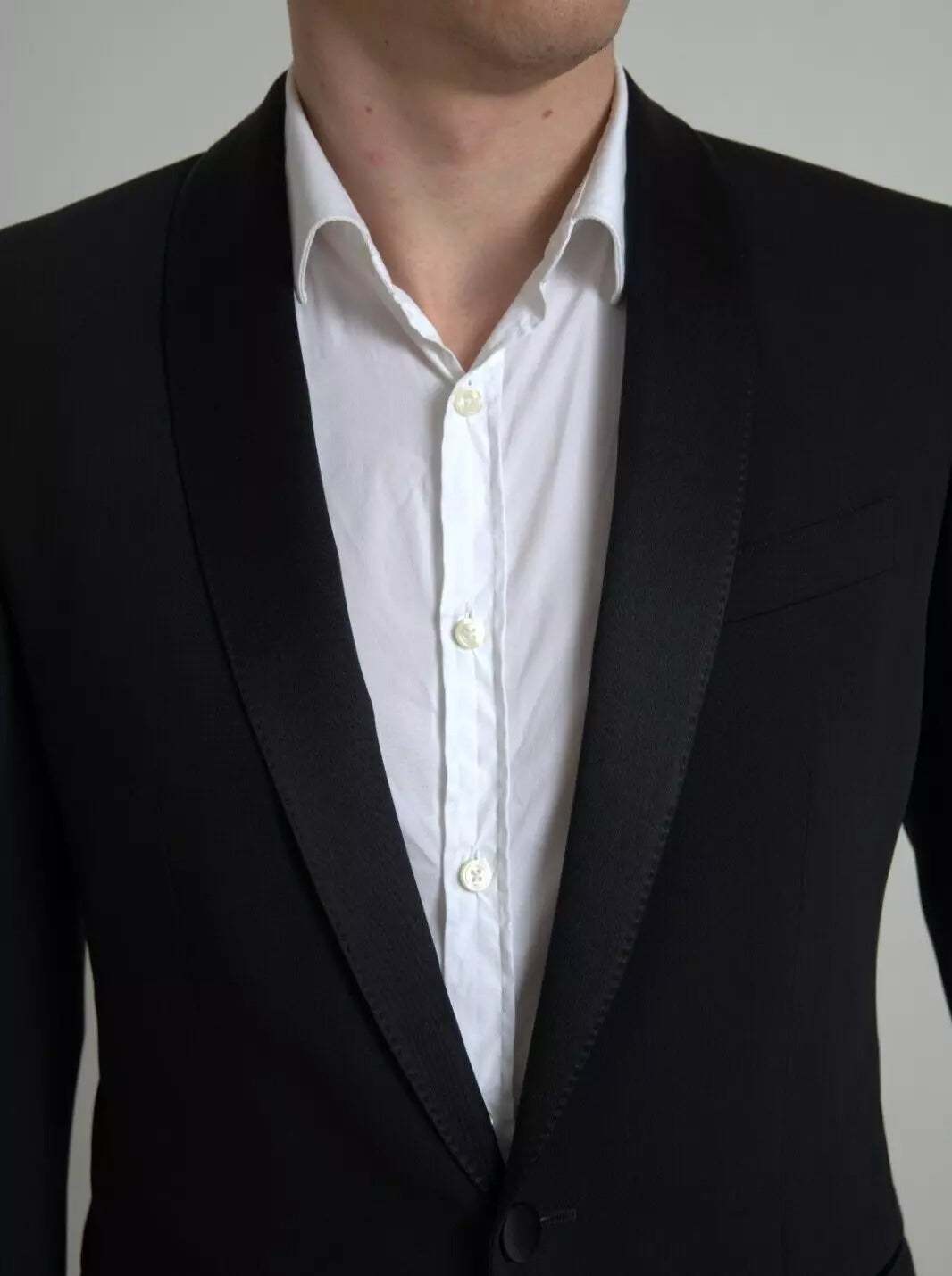 Blazer de lana negro de botonadura sencilla de Dolce & Gabbana MARTINI Ropa-2