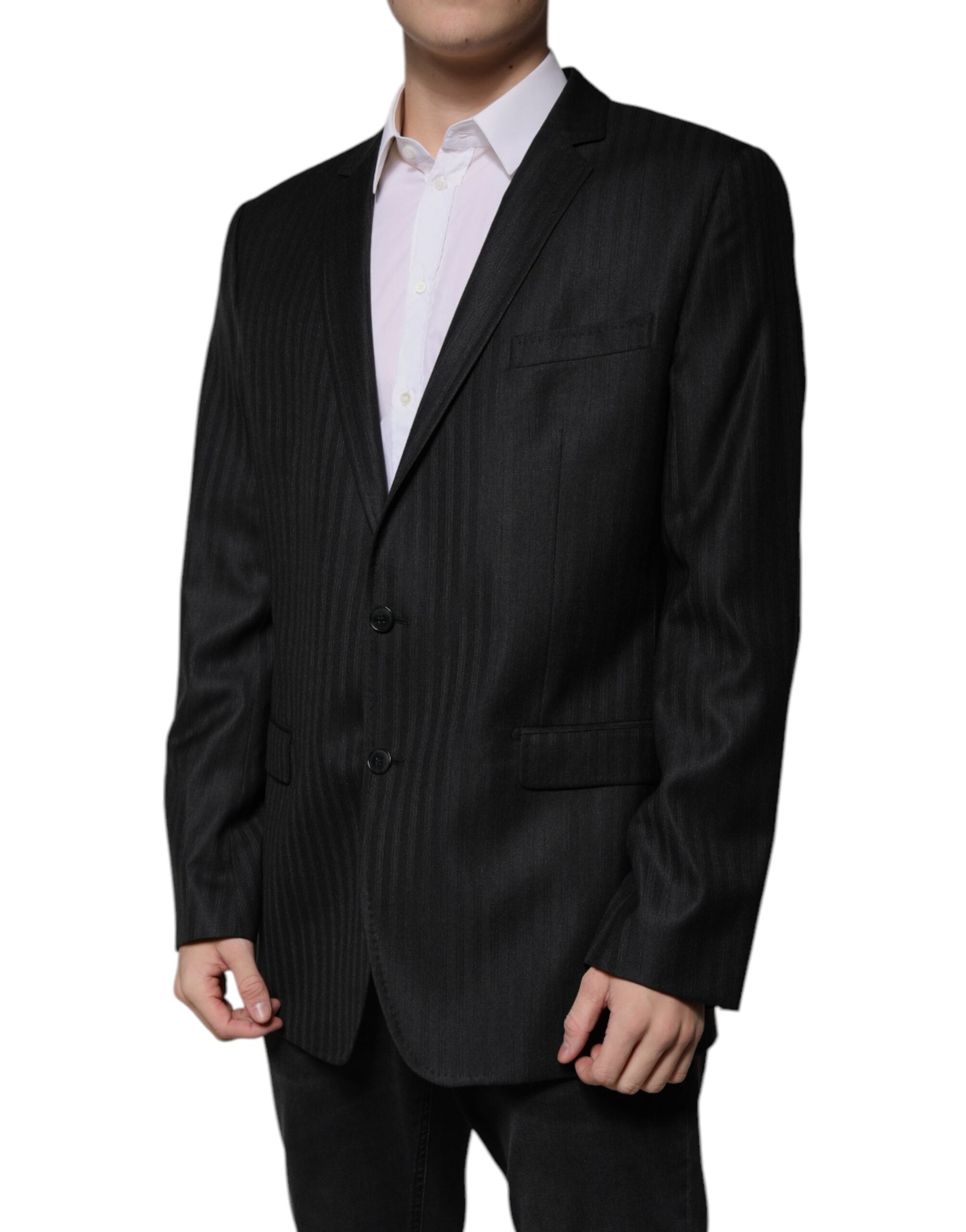 Dolce & Gabbana black striped single-breasted wool blazer-3