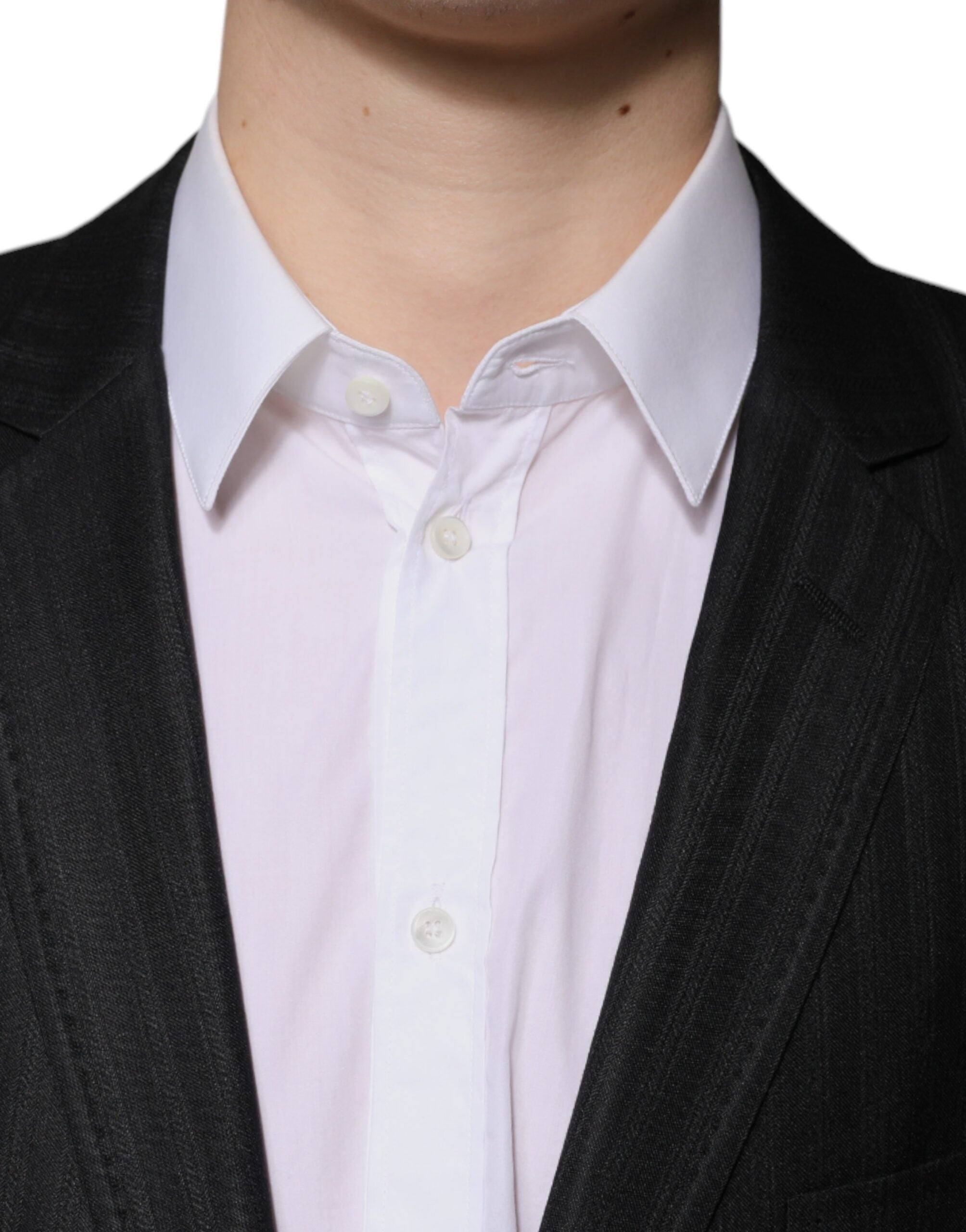 Dolce & Gabbana black striped single-breasted wool blazer-5