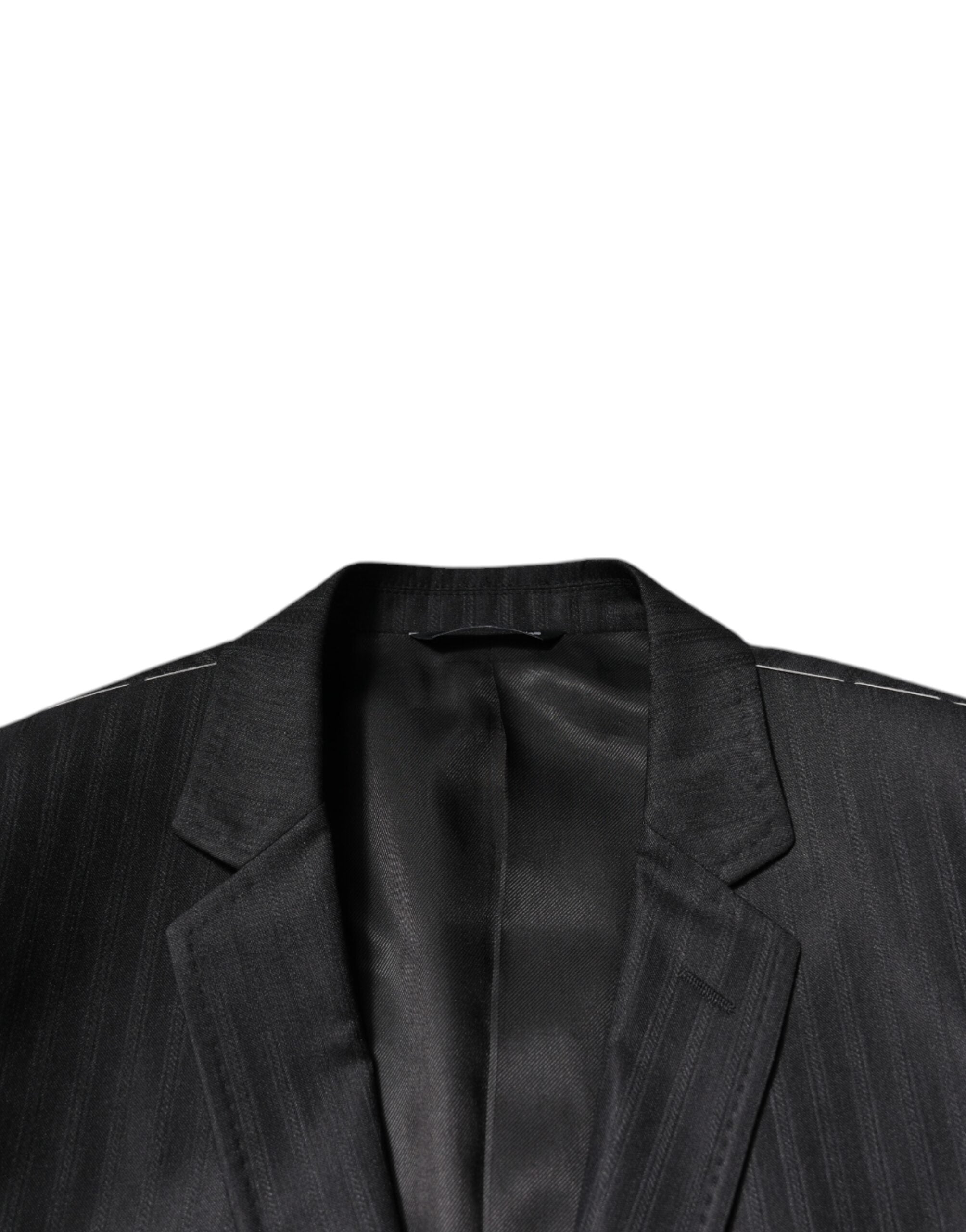 Dolce & Gabbana black striped single-breasted wool blazer-6