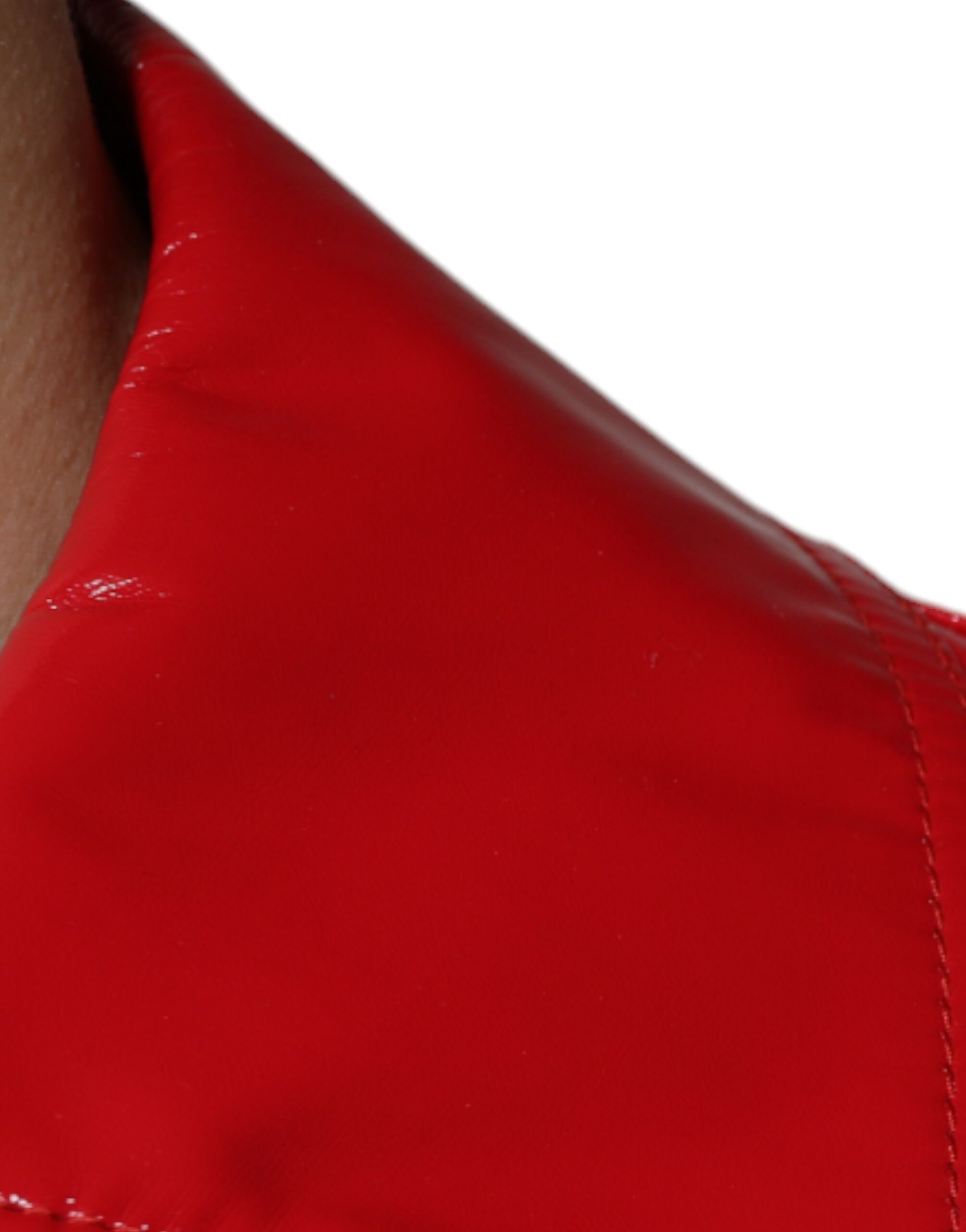 Dolce & Gabbana Rote Polyester-Knopfleiste Jacke mit Kragen-6