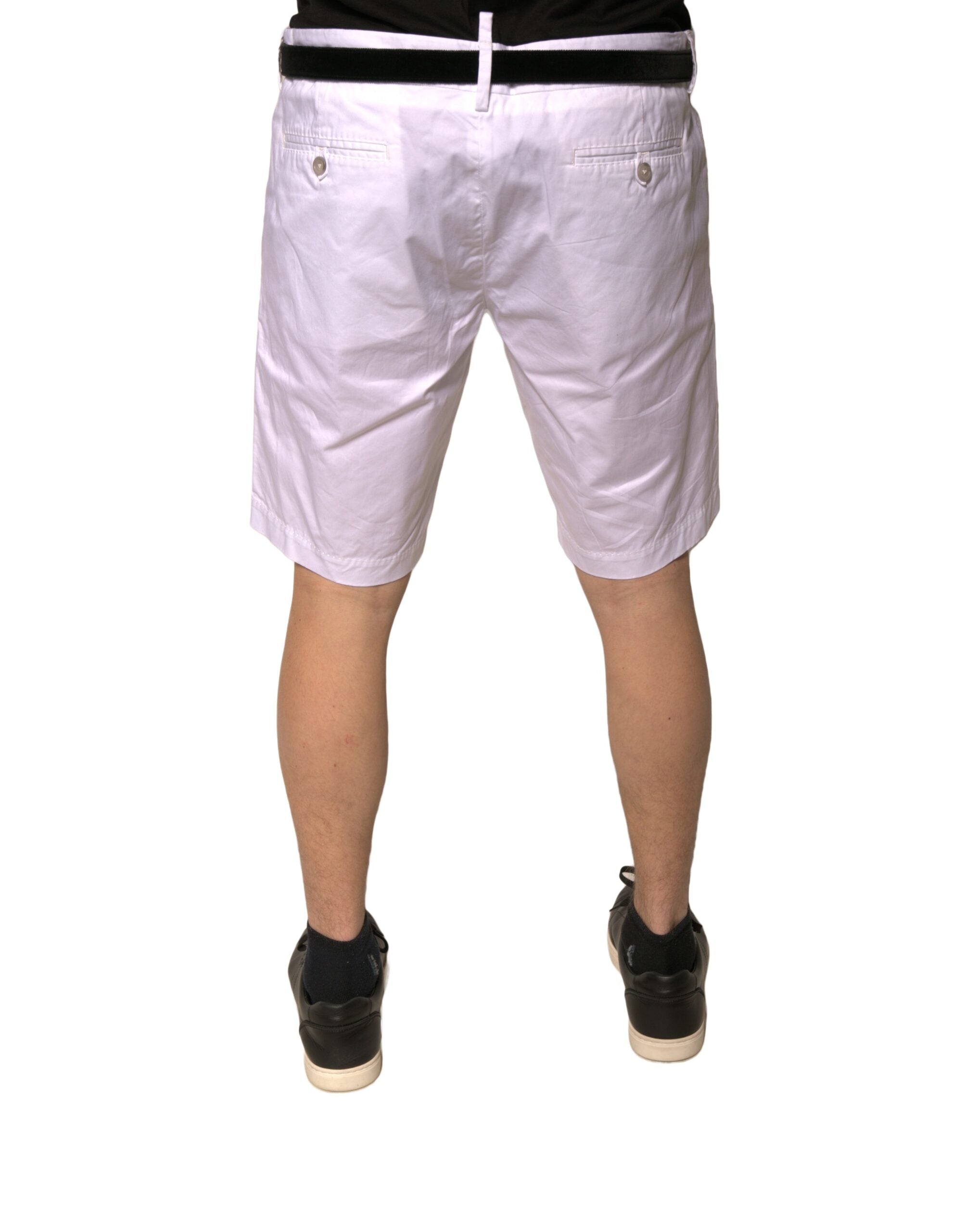 Pantalones cortos casuales de algodón elástico blancos Dolce & Gabbana-4
