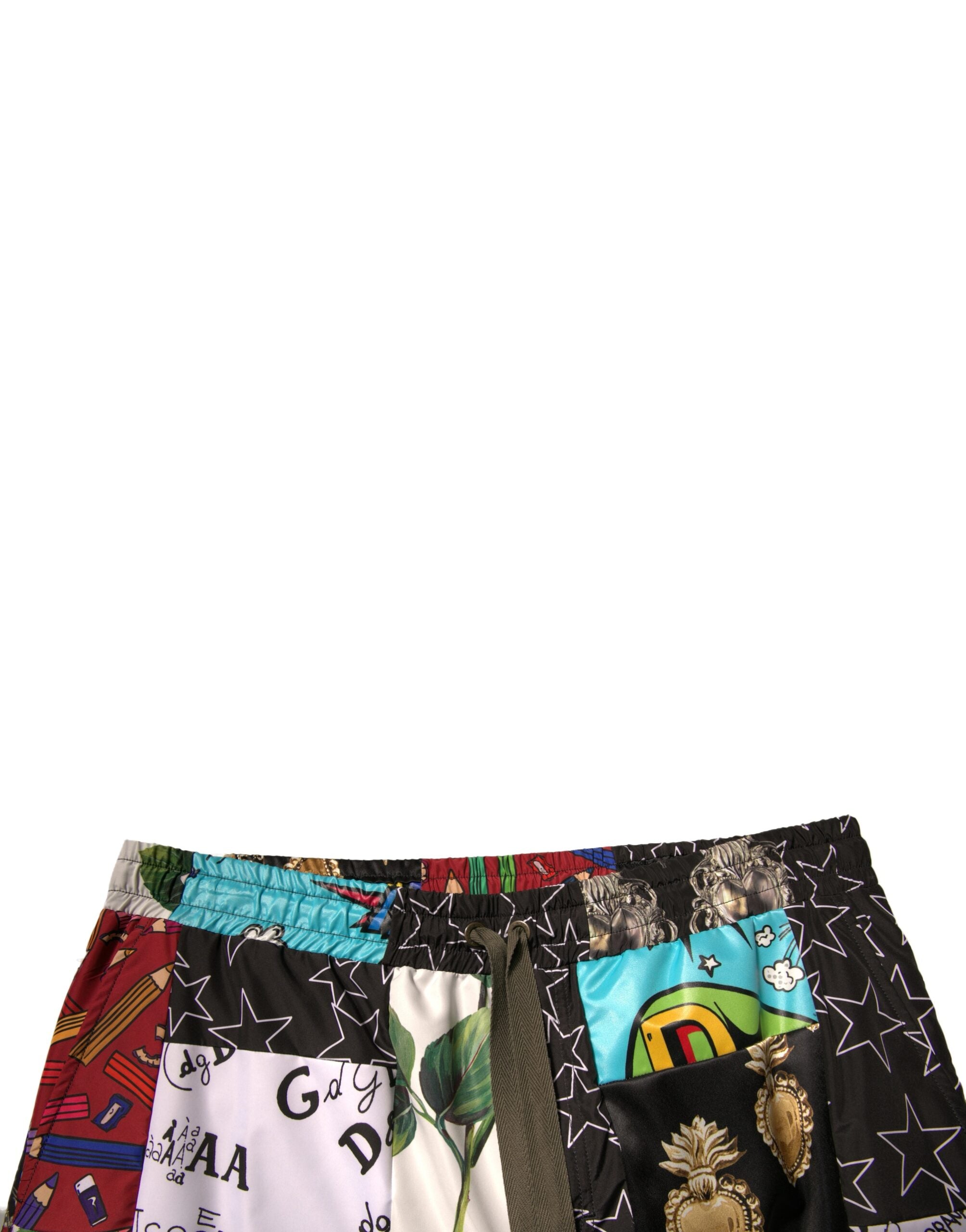 Dolce & Gabbana Multicolored Patchwork Cargo Bermuda Shorts-5