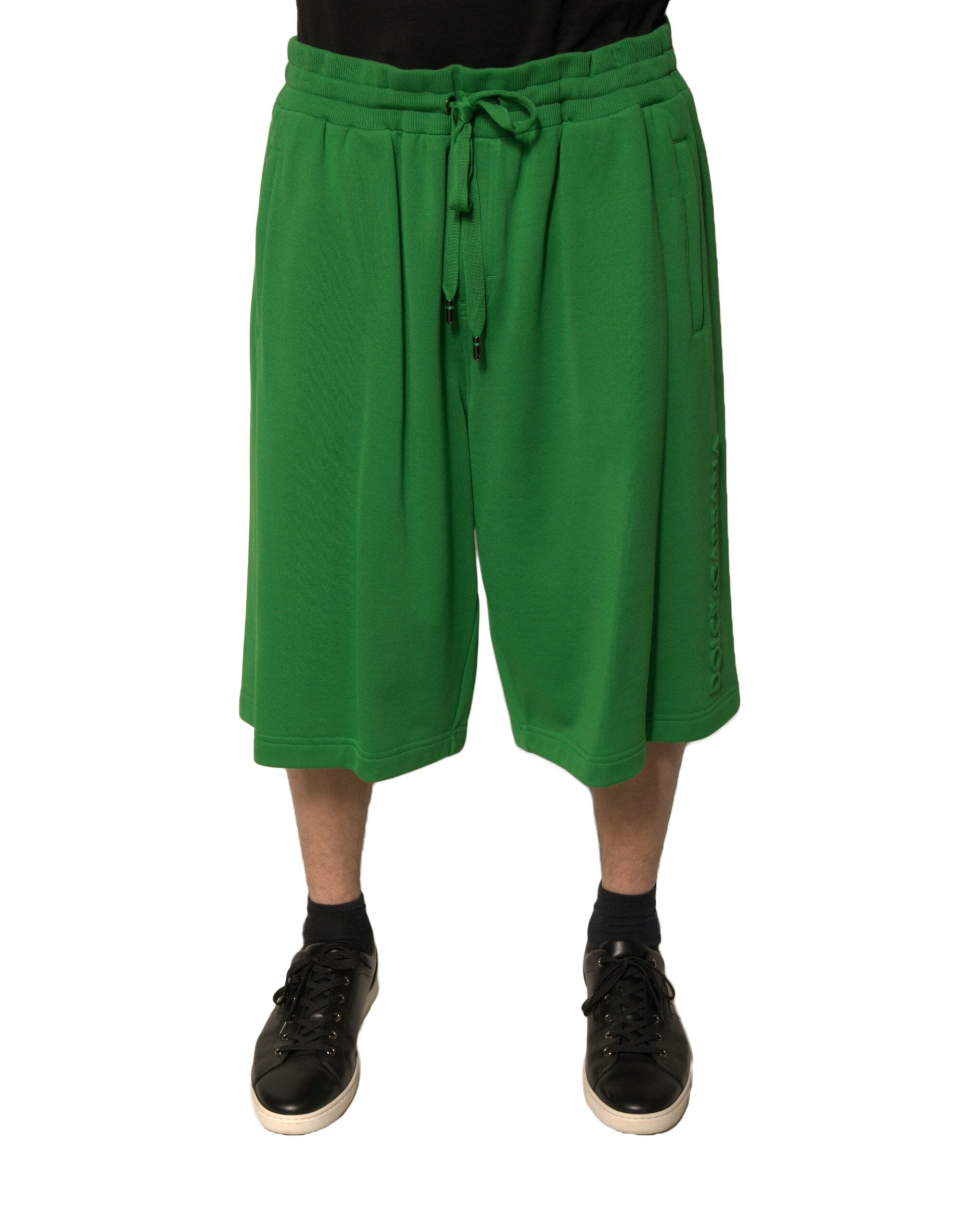 Dolce & Gabbana Green Cotton Blend Men's Bermuda Shorts-2
