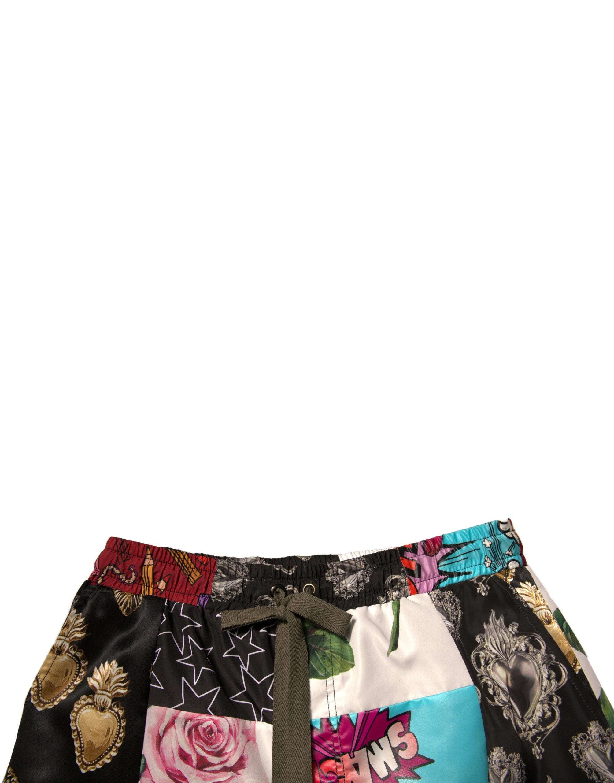 Dolce & Gabbana Multicolored Patchwork Cargo Bermuda Shorts-5