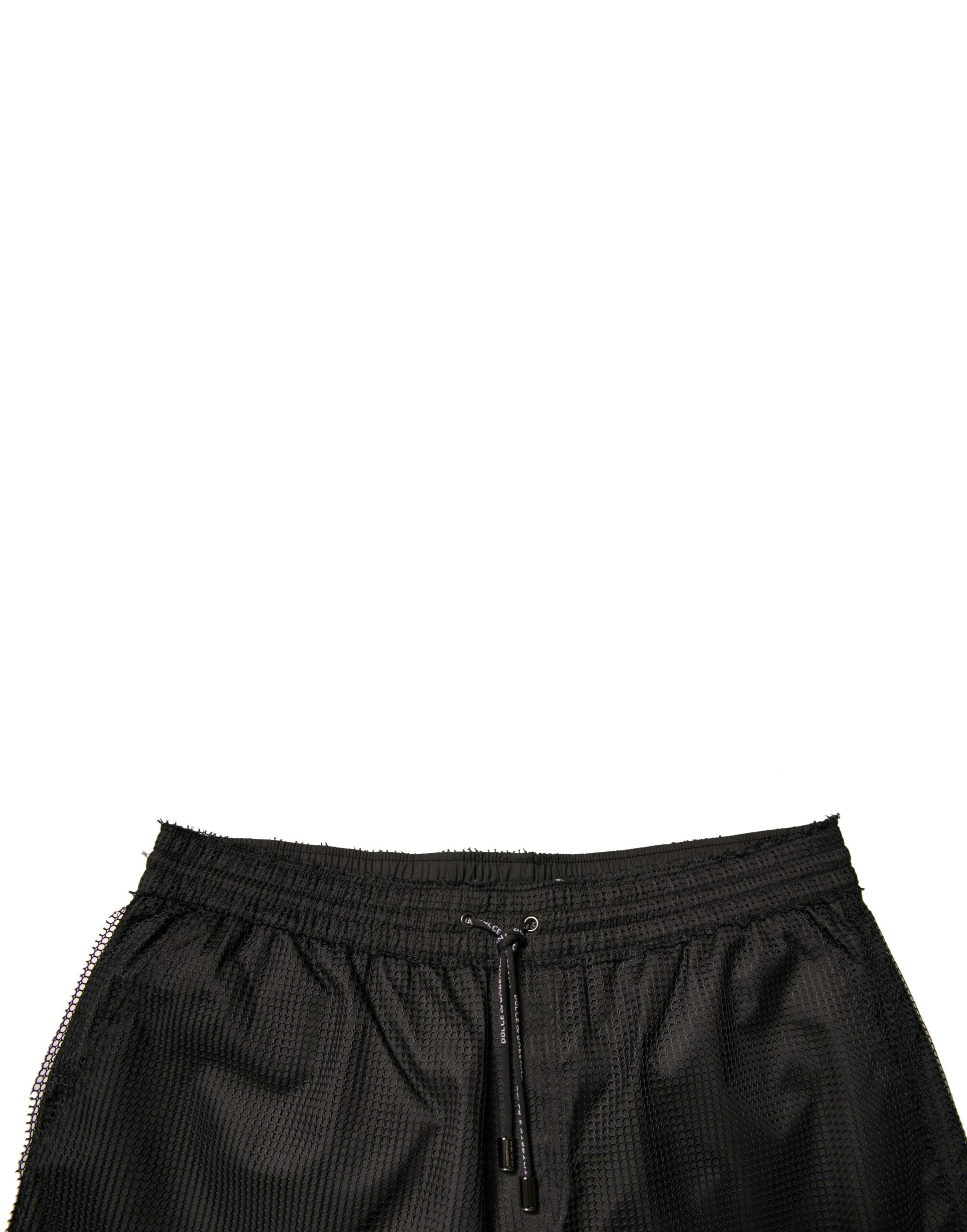 Dolce & Gabbana Black Polyester Jersey Mid-Waist Shorts-5