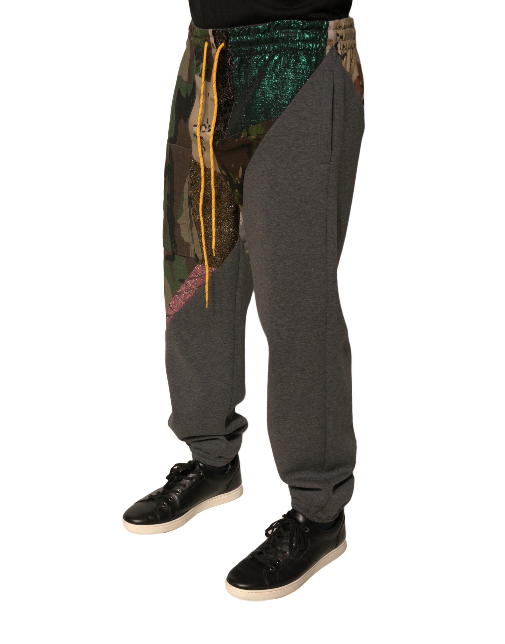 Dolce & Gabbana Multicolor Patchwork Cotton Jogger Sweatpants Pants-3