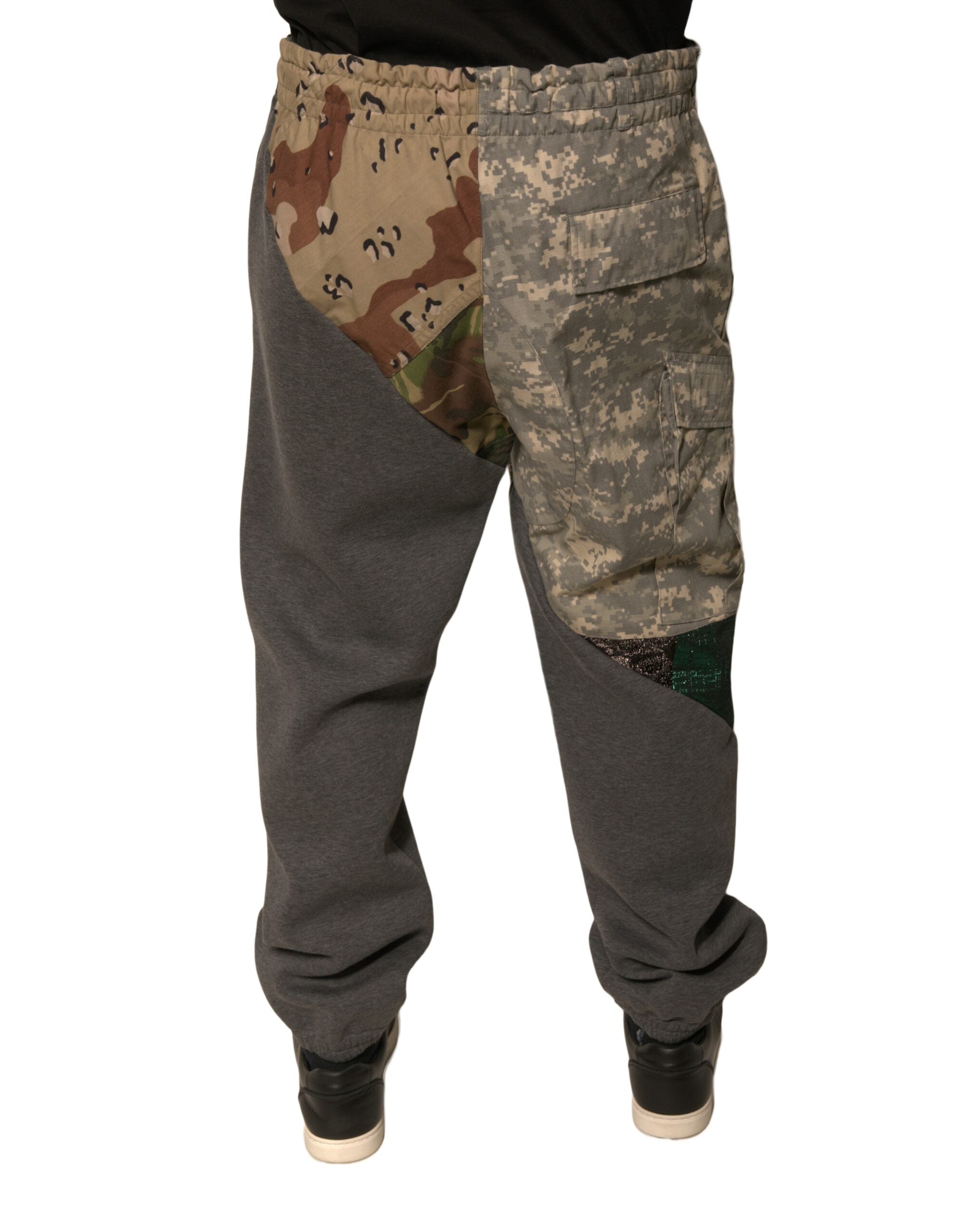 Dolce & Gabbana Multicolor Patchwork Cotton Jogger Sweatpants Pants-4