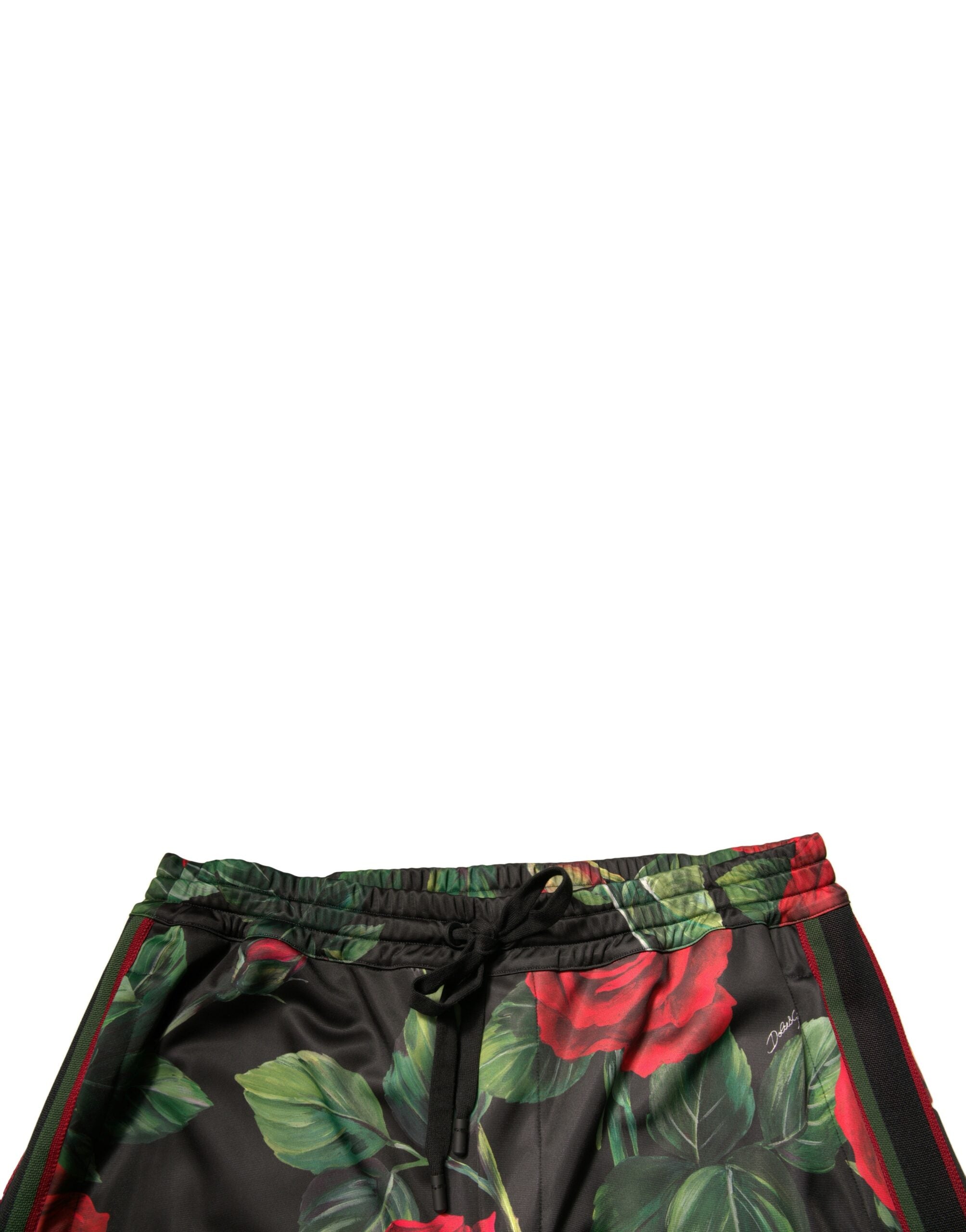 Dolce & Gabbana Black Floral Polyester Jogger Sweatpants Trousers-5